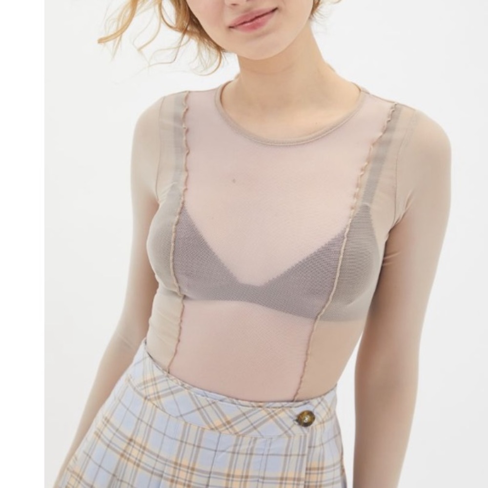 UO Urban Renewal Remnants Pieced Mesh Top